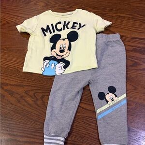 Disney Mickey Mouse shirt pant set 12M Outfit